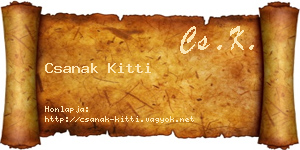 Csanak Kitti névjegykártya